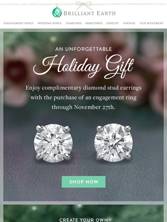 brilliant earth complimentary diamond earrings