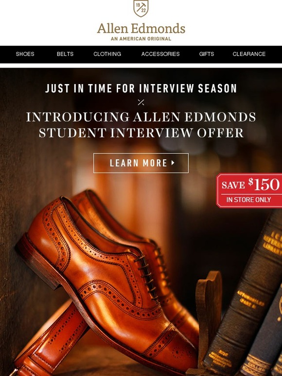 allen edmonds student discount