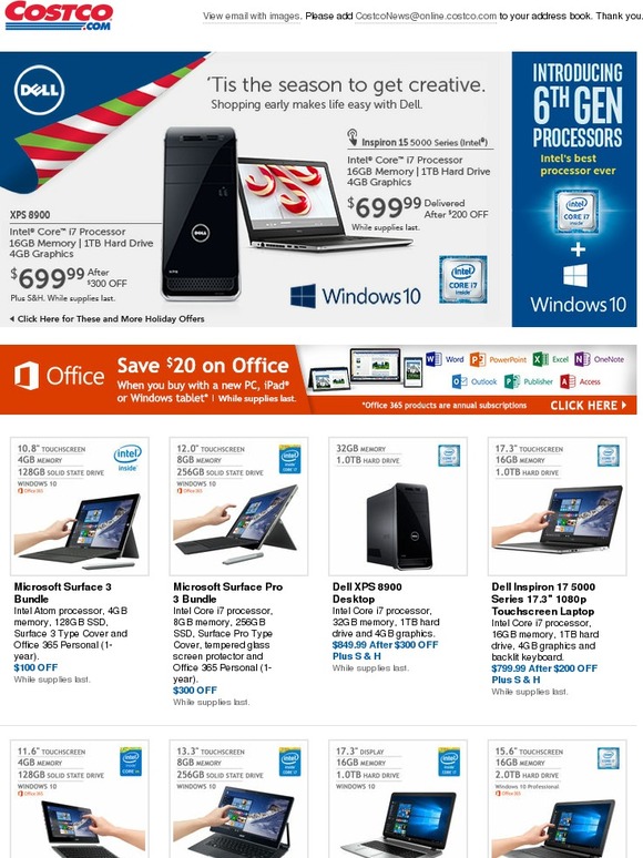 Costco Shop Early this Year and Save on Computers! Milled