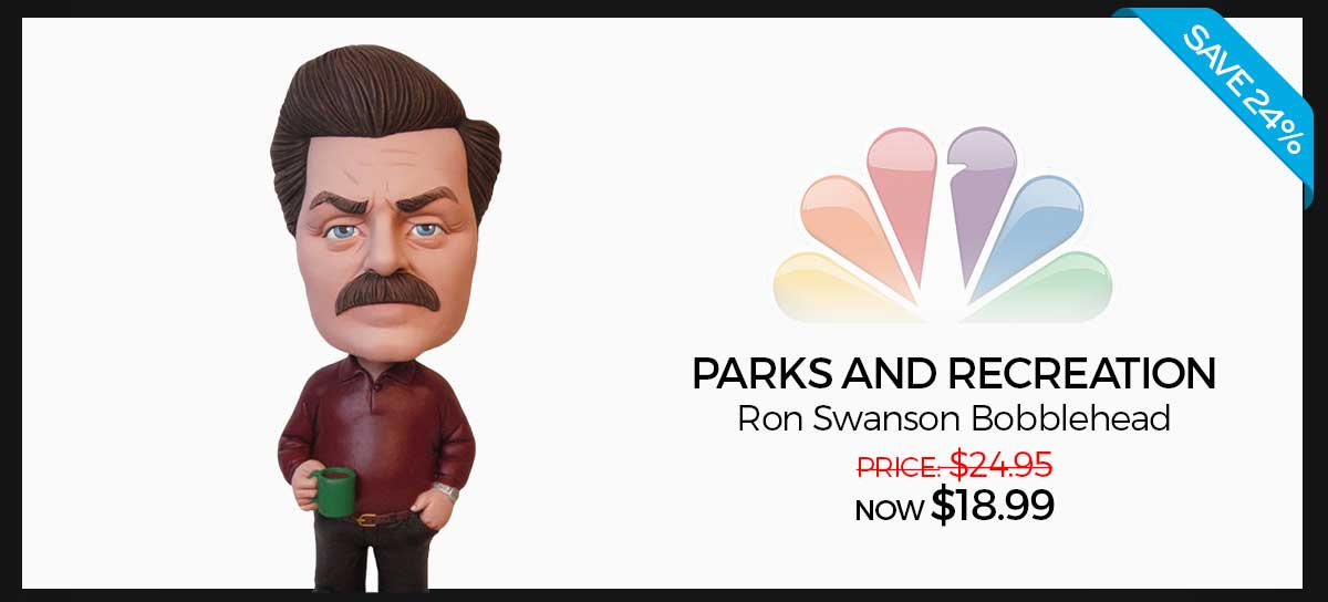 Save 24%! Parks and Recreation Ron Swanson Bobblehead: Was $24.95 Now $18.99