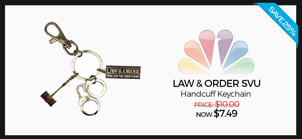 Save 25%! Law & Order SVU Handcuff Keychain: Was $10.00 Now $7.49