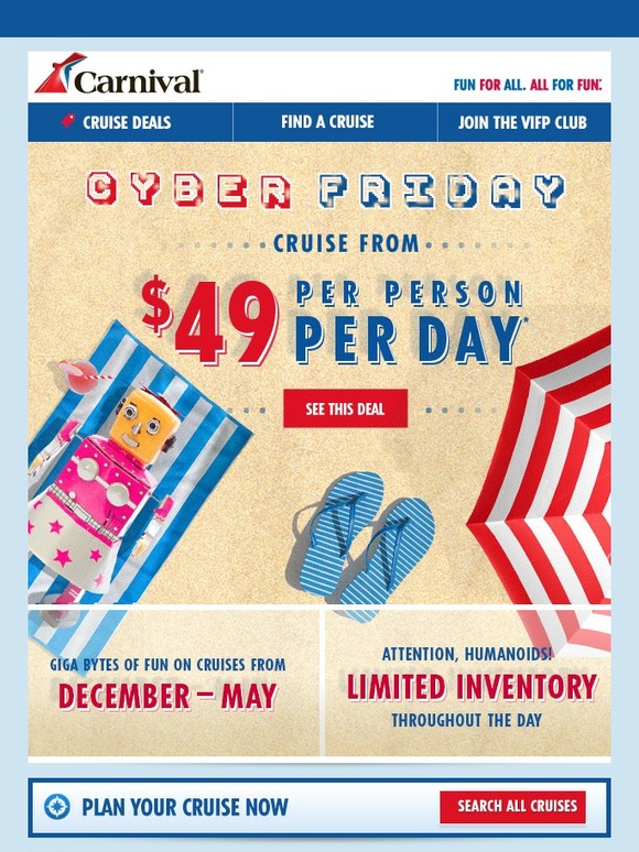 Carnival Cruises Cyber Weekend Starts NOW 24 Hour Sale Activated