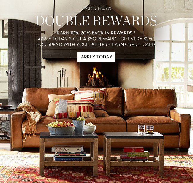 Pottery Barn Double Rewards In Stores Online Apply For A Pottery Barn Credit Card Today Milled