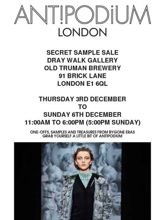 Antipodium Secret Sample Sale