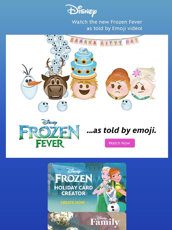 Disney Store Watch the all new Frozen Fever as told by Emoji Milled