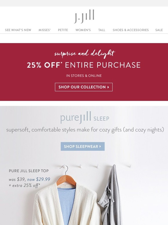 J.Jill New Pure Jill sleepwear plus 25 off entire purchase. Milled