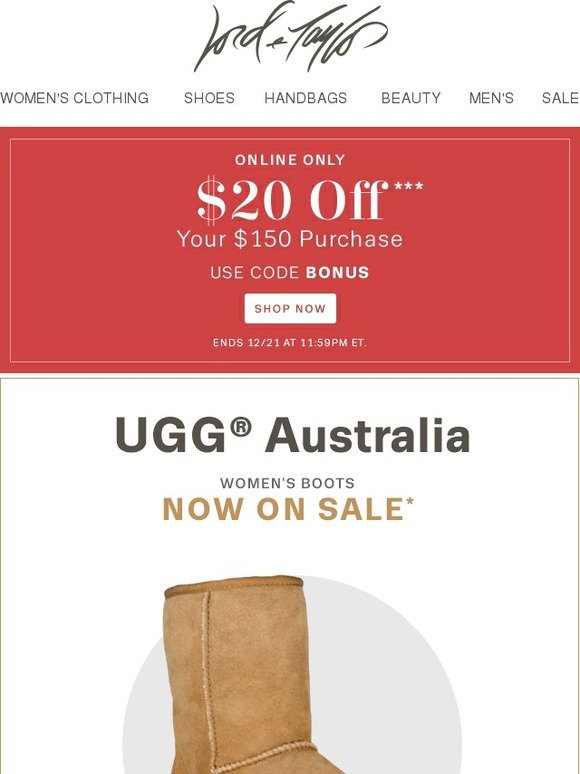 lord and taylor ugg sale