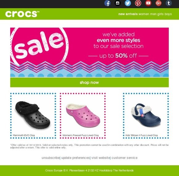 plus fængsel hånd Crocs: Starts today: buy one - get one, at half price! | Milled