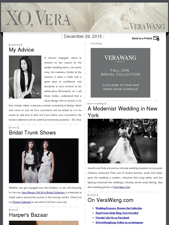 The Fall 2016 Bridal Trunk Show Schedule + A Modern Wedding in New York