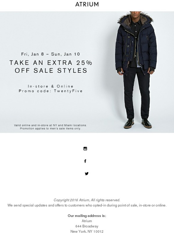 THIS WEEKEND ONLY! Take an additional 25% off sale styles
