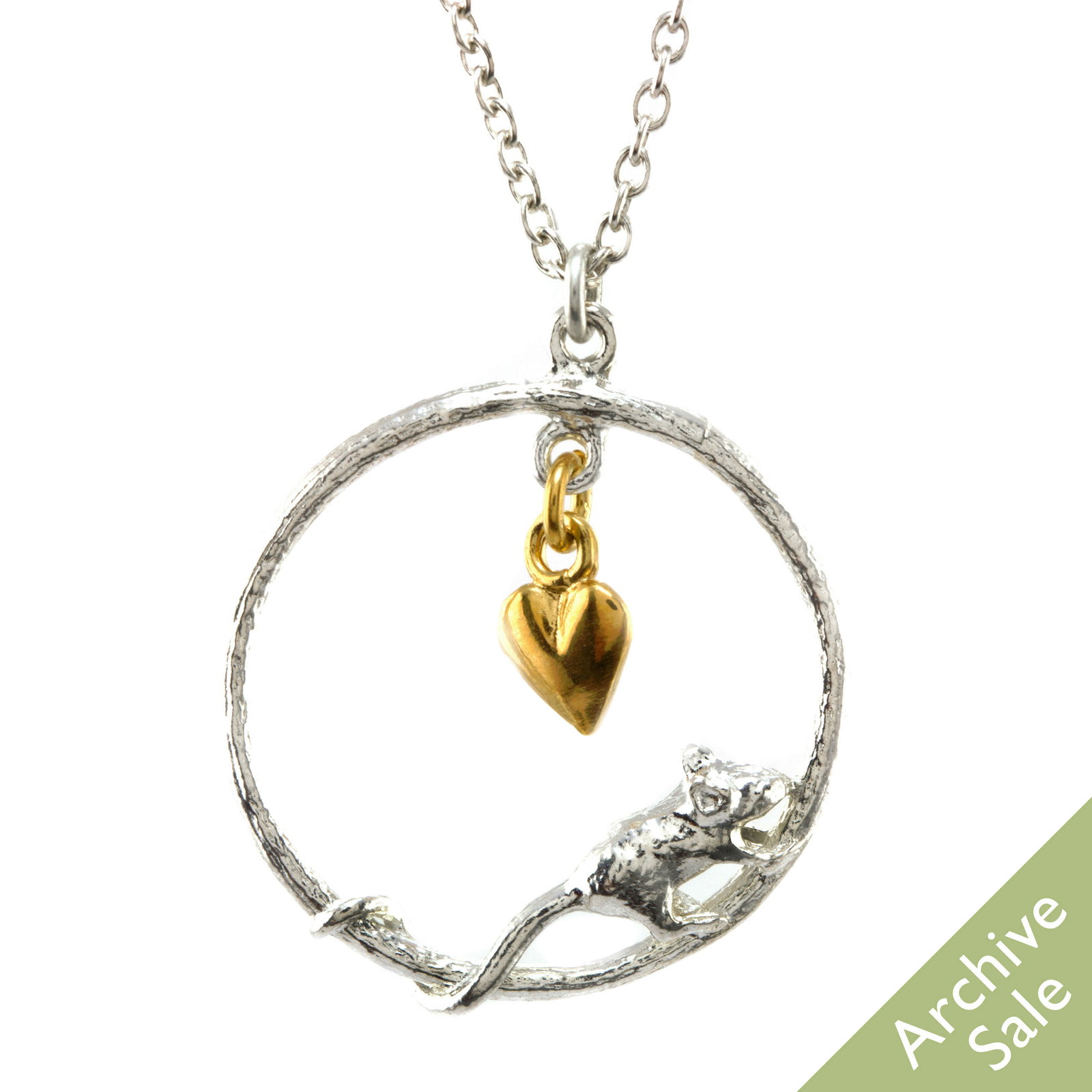 Mouse & Heart Loop Necklace