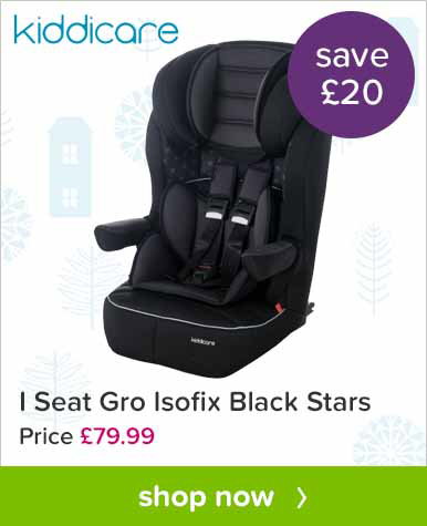Kiddicare I Seat Gro Isofix Group 1 2 3 Black Stars. Save £20. Price £79.99. Shop Now.