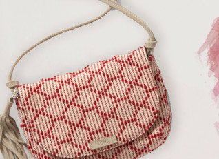 Scarlet Multi Cross Stitch Mix Tassel Venice Crossbody Bag
