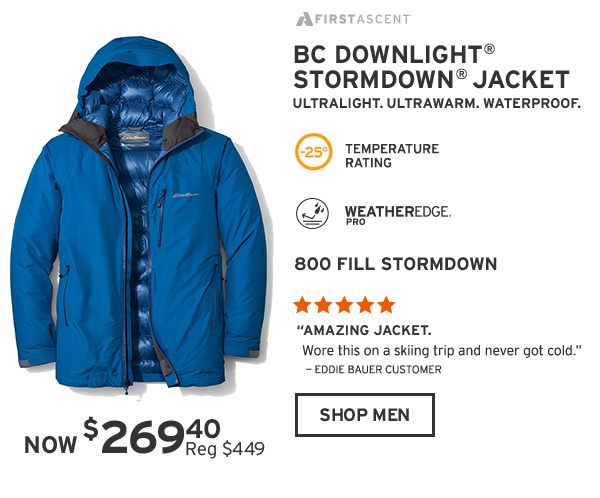 eddie bauer bc downlight stormdown jacket