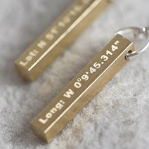 Brass coordinates necklace