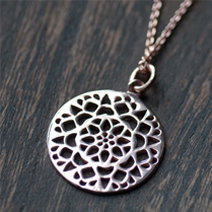 9ct Rose Gold Sun Pendant Necklace