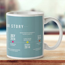 Personalised our story timeline mug