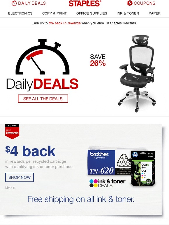 Staples Important announcement! It's here YOUR ink rewards are inside