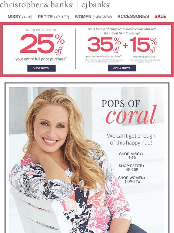 Christopher and Banks We can’t get enough of this Hue! Milled