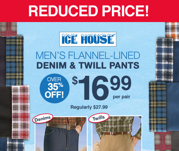 haband men's flannel lined pants