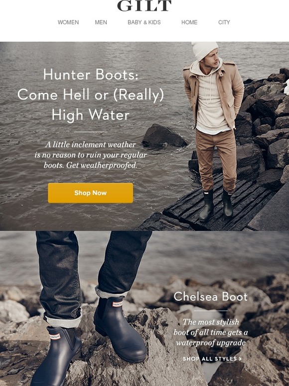 gilt hunter boots