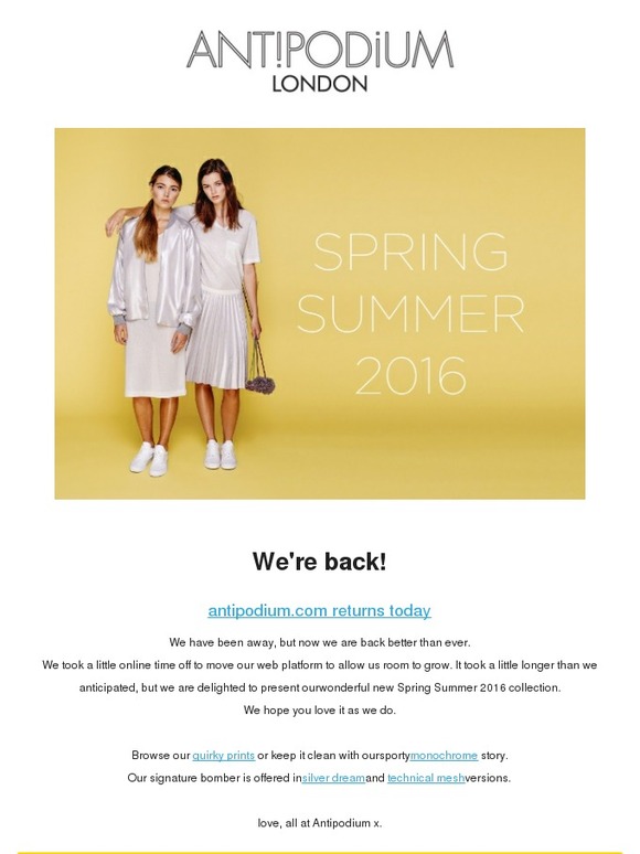 ANTIPODIUM website relaunches today - we're back!