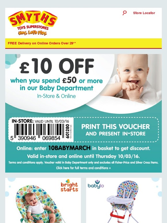 Smyths Toys HQ: FREE £10 Off Voucher Plus Amazing Savings In Our Baby ...