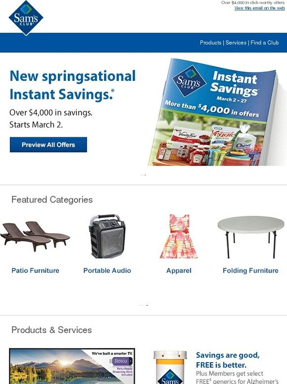 Sam's Club NEW Instant Savings start March 2 Milled