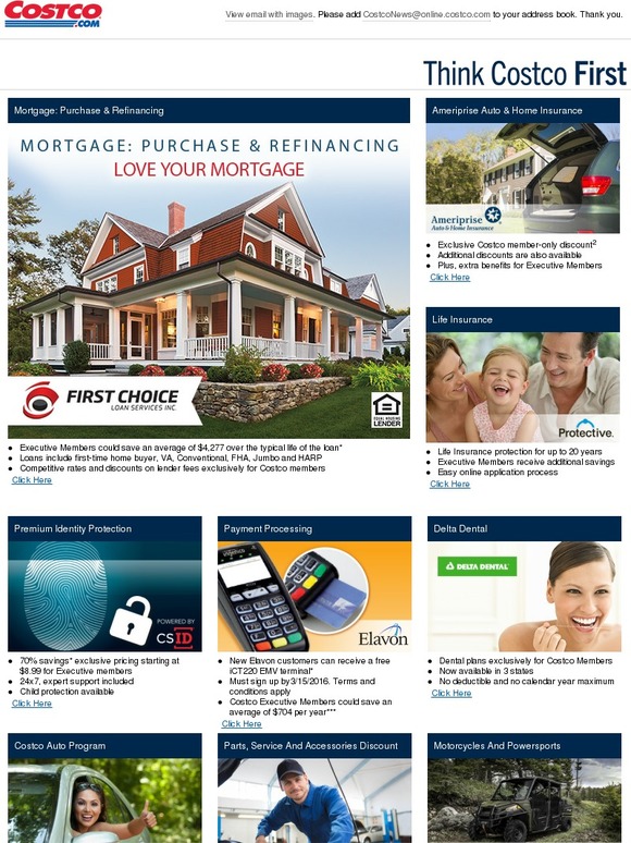 Costco Costco Services Experience exclusive savings on rates & fees