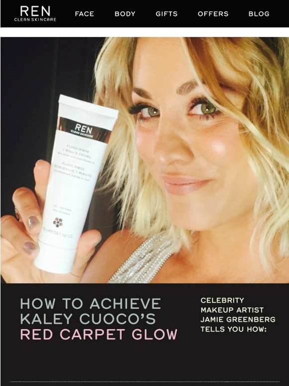 kaley cuoco skin care routine