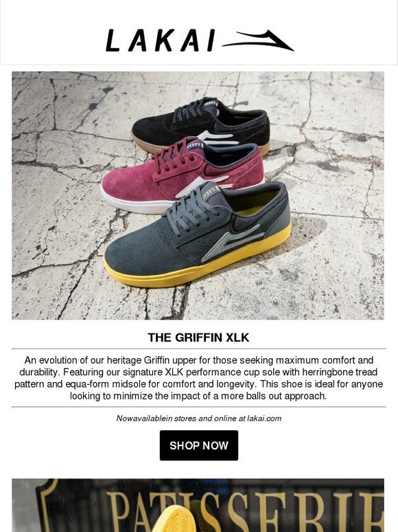 Lakai Limited Footwear: New LAKAI Griffin XLK // Now Available | Milled