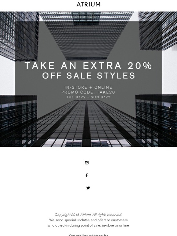 Take an Extra 20% off all Sale