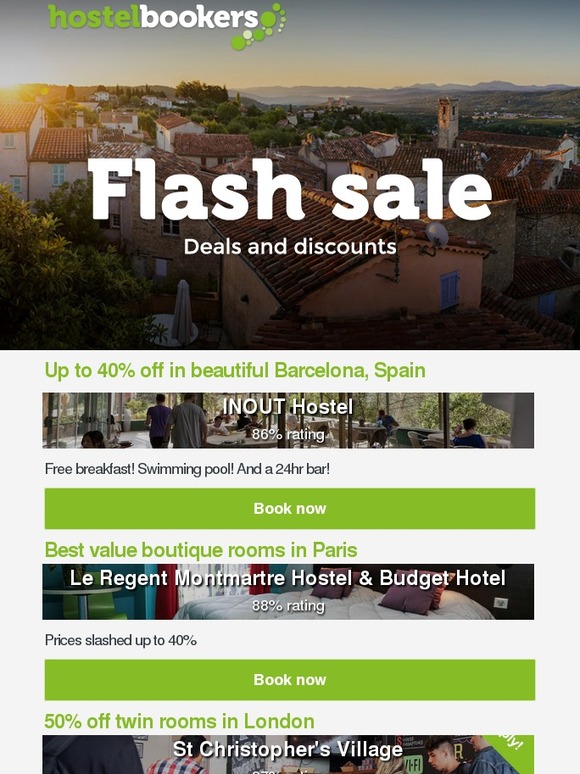 Flash deals in Europe's top cities