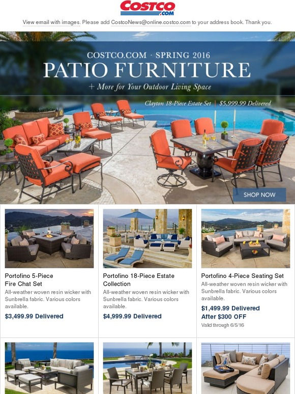 Portofino patio furniture costco sale