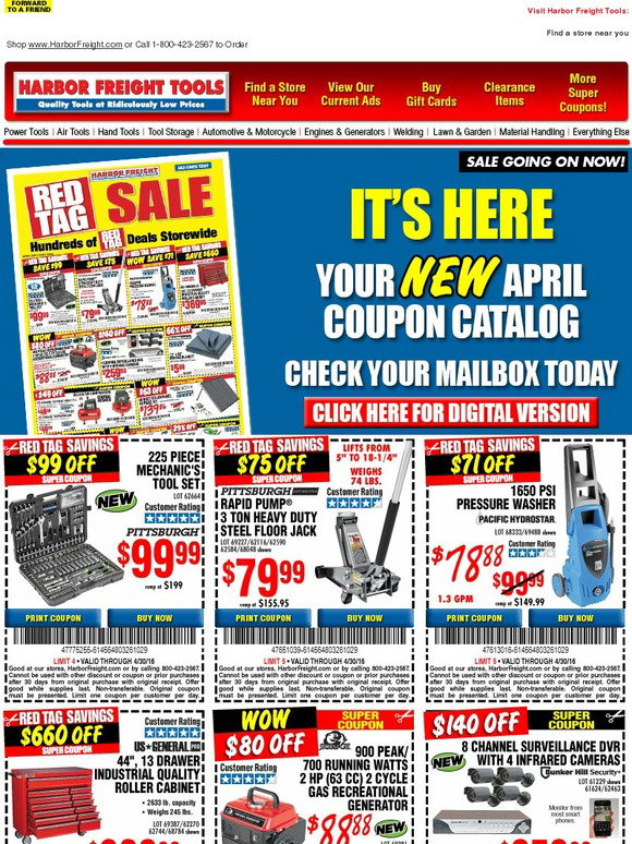 Harbor Freight Tools 🚩 Red Tag Sale • Hundreds of Red Tag Deals