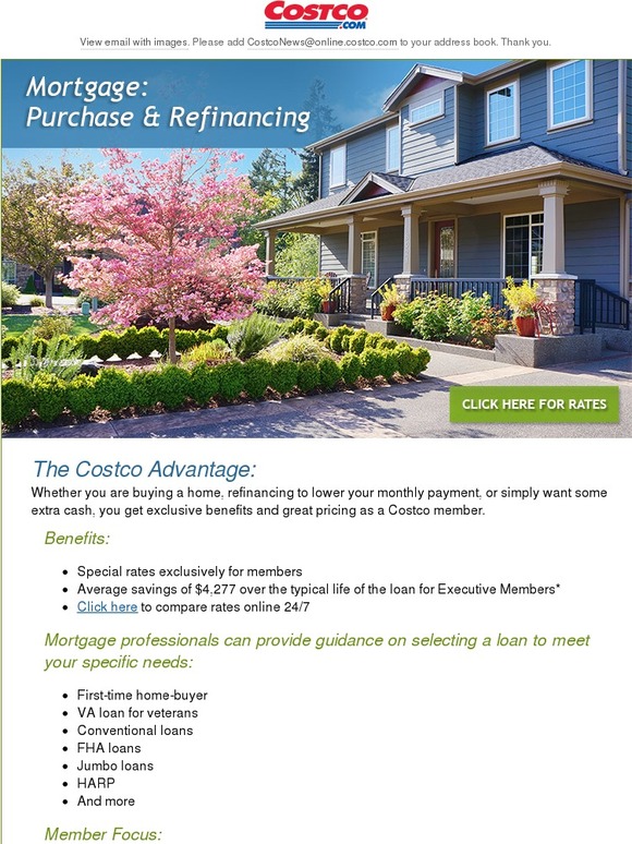 Costco Mortgage Refinance Rates