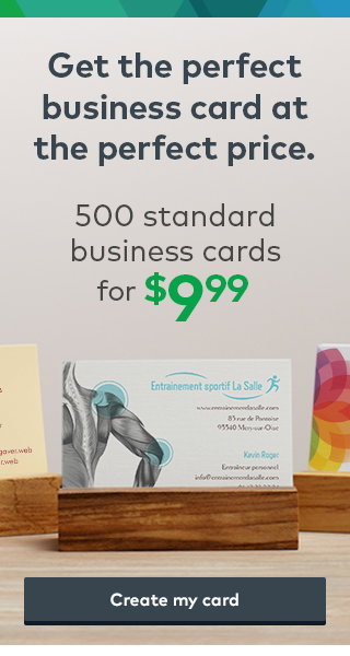 500 standard business cards for $9.99