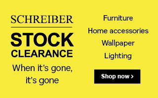 Schreiber Stock Clearance. When it's gone, it's gone. Furniture, Home accessories, Wallpaper, Lighting - Shop now >