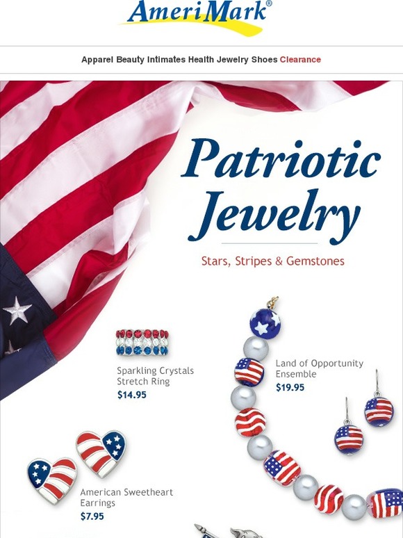 AmeriMark Patriotic Jewelry Stars, Stripes, and Gemstones! Milled