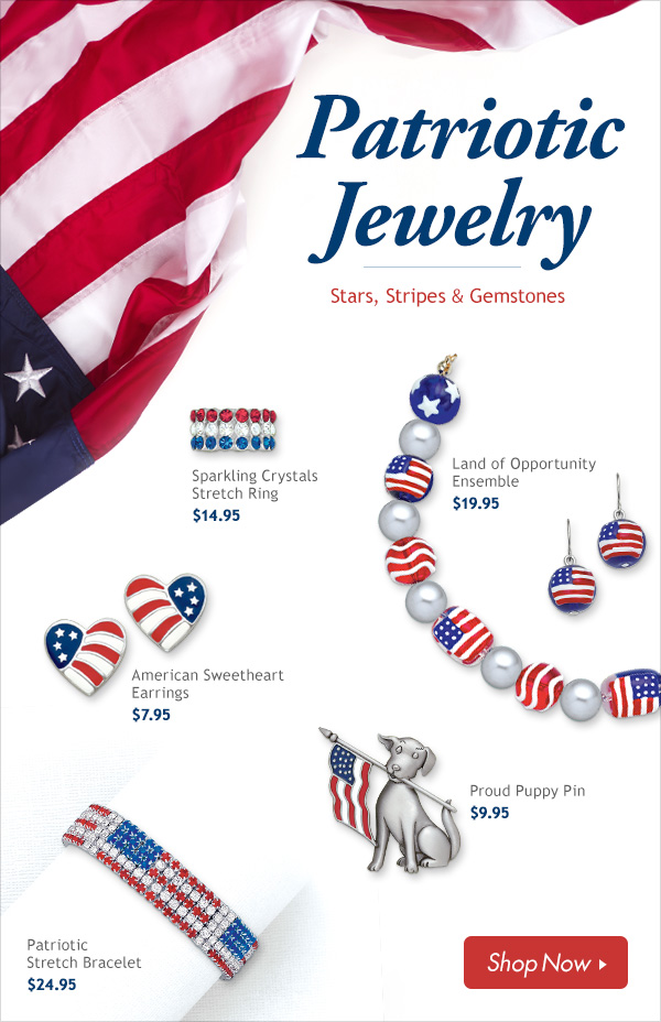 AmeriMark Patriotic Jewelry Stars, Stripes, and Gemstones! Milled