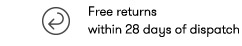 Free returns within 28 days of dispatch