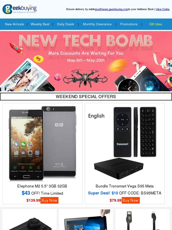 Today's Offer: $139 Elephone M2 3GB+32GB, $69 4K Camera and More!