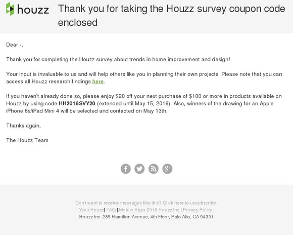 houzz com promo code