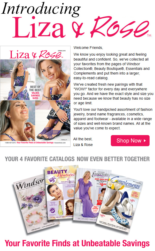 AmeriMark Introducing Liza & Rose! Now with Free Shipping! Milled