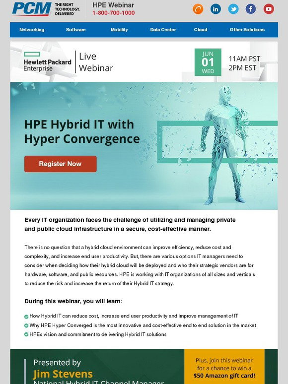 Pcm Live Webinar 6 1 Hpe Hybrid It With Hyper Convergence Register Now Milled