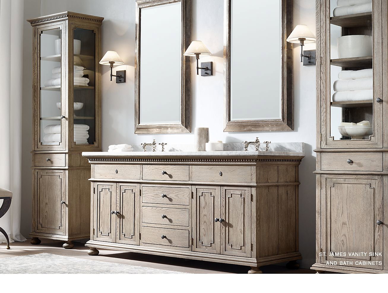 Restoration Hardware Introducing The St James Collection In Antiqued Grey Oak Milled