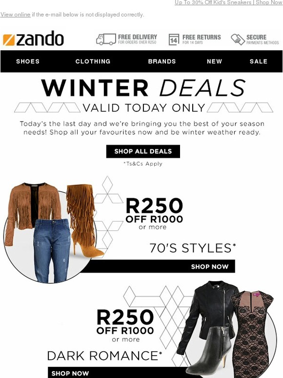 Zando SA Winter Deals Up To 60 Off, Today Only! Milled