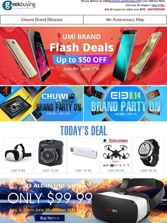 4th Anniversary Brand Sale: $50 Off Umi, Chuwi & Elephone Big Markdowns!