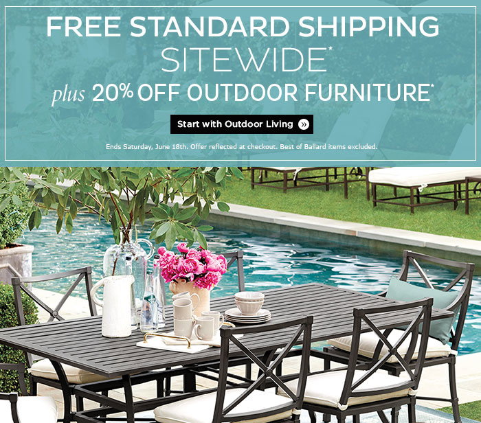 Ballard Designs Beat the Summer Heat with Sitewide Free Shipping & 20