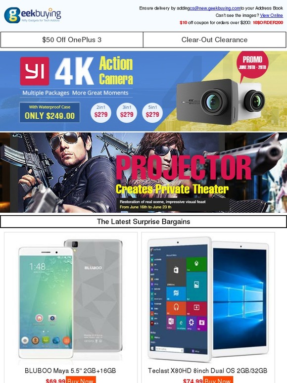 Latest Bargains: $25.69 Amlogic S905 TV Box, $69.99 2GB Cellphone, $74.99 Teclast Tablet.....
